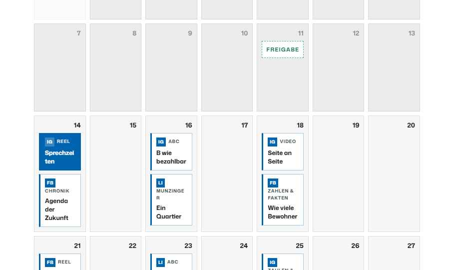 Vorschau des Redaktionsplans September