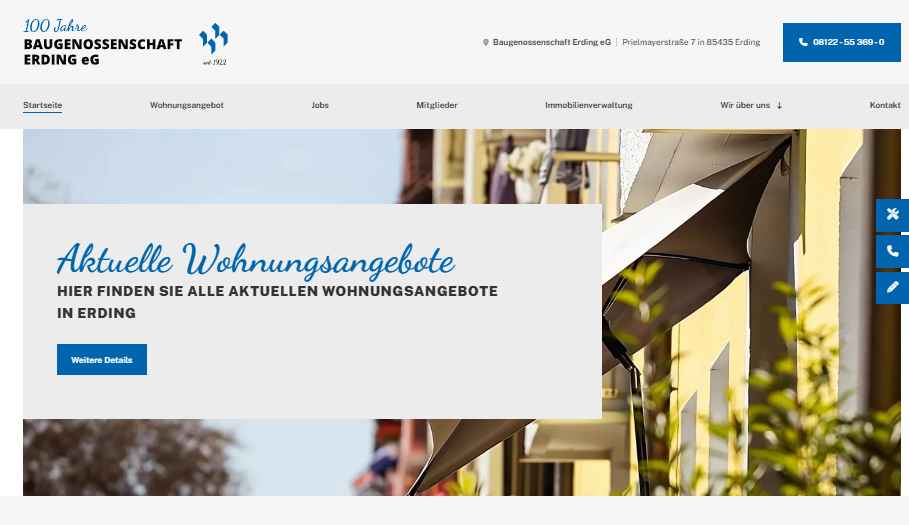 Vorschau der Startseite