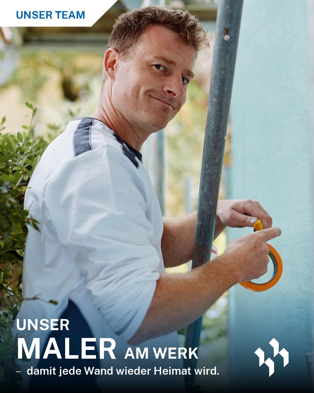 Unser Maler am Werk, Instagram-Hochformat