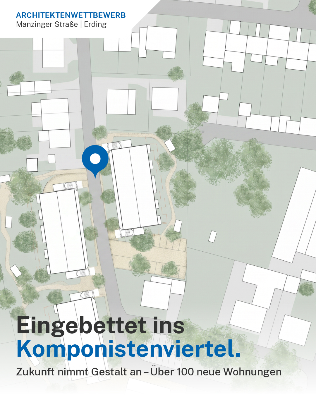 Eingebettet ins Komponistenviertel – über 100 neue Wohnungen.